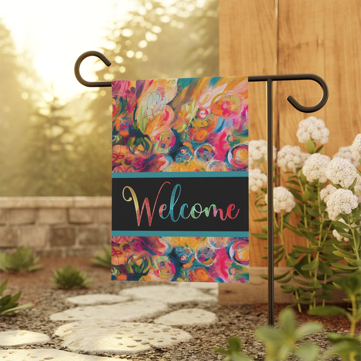 Penelope Abstract Art Welcome 2-Sided Garden & House Flag/Banner