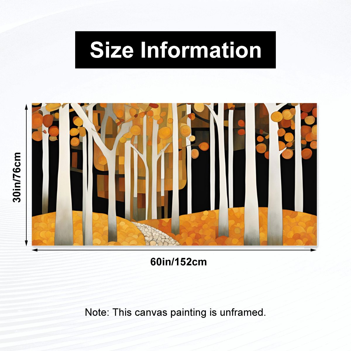 60" x 30" Printed Canvas Fabric Wall Art - No Frame (Made in USA)