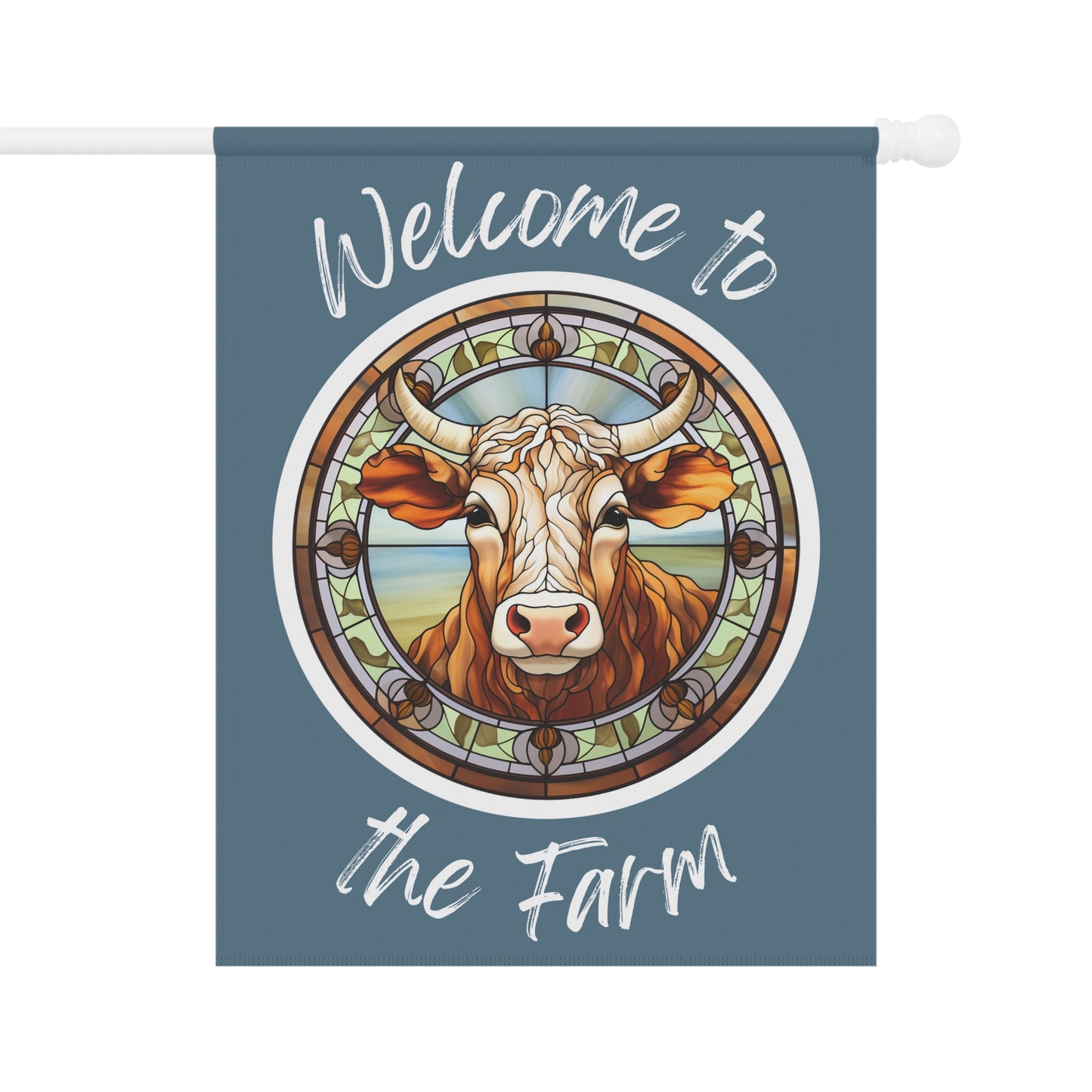 Welcome to the Farm Cow 2-Sided Garden & House Flag/Banner