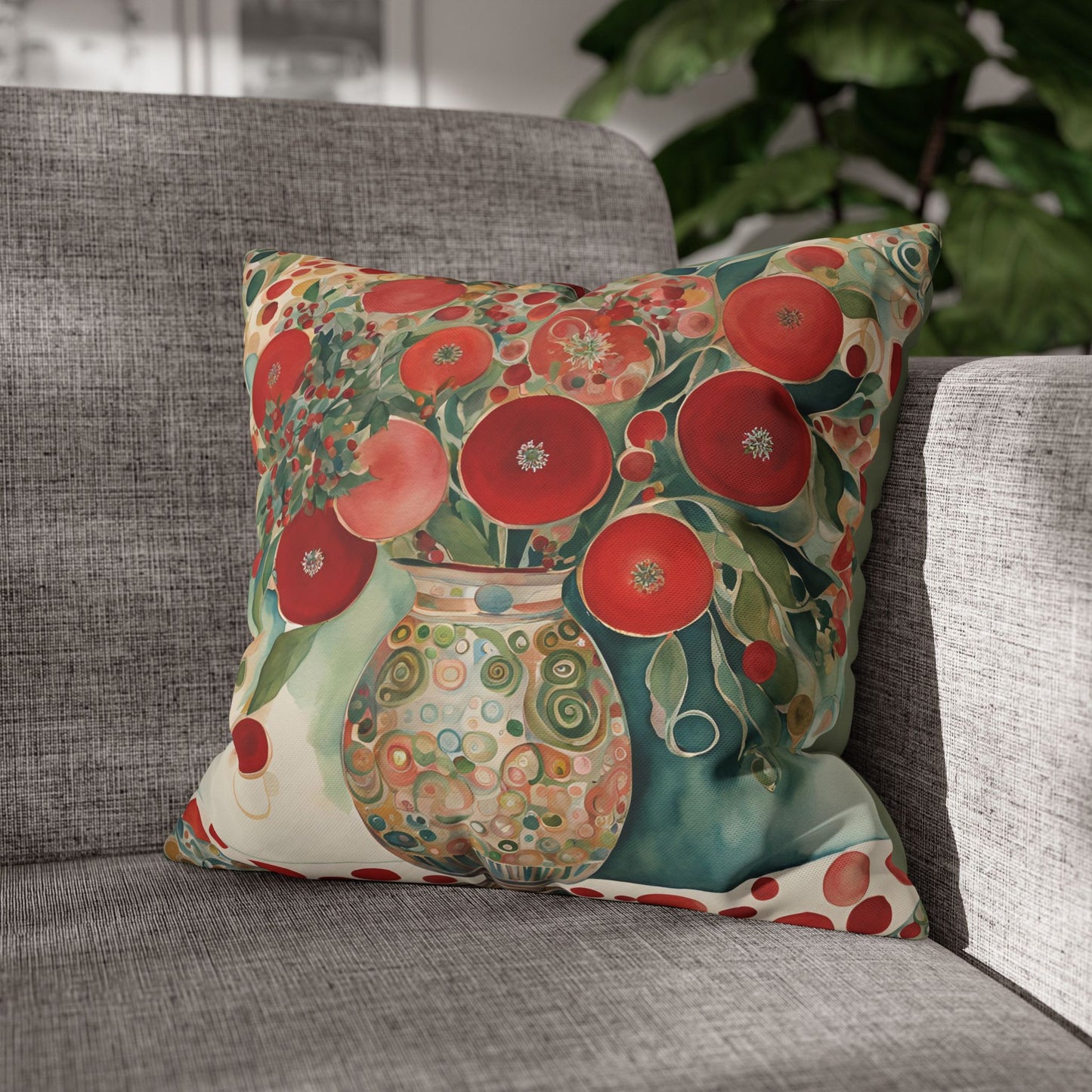 Chesney's Bouquet Square Poly Canvas Pillowcase