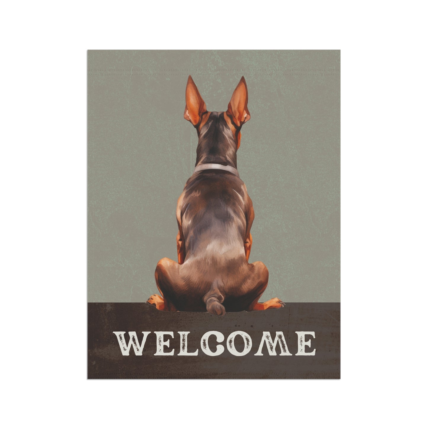 Doberman Pinscher Welcome 2-Sided Garden & House Flag/Banner
