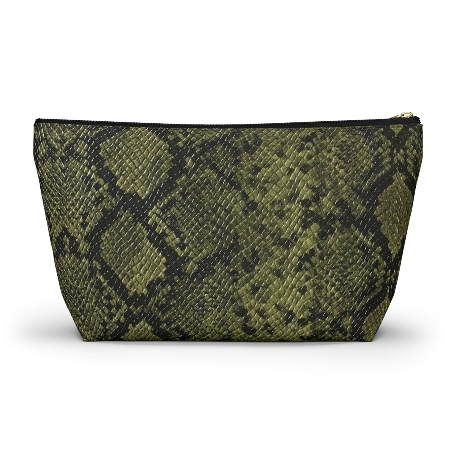 Faux Python in Green Accessory Pouch w T-bottom