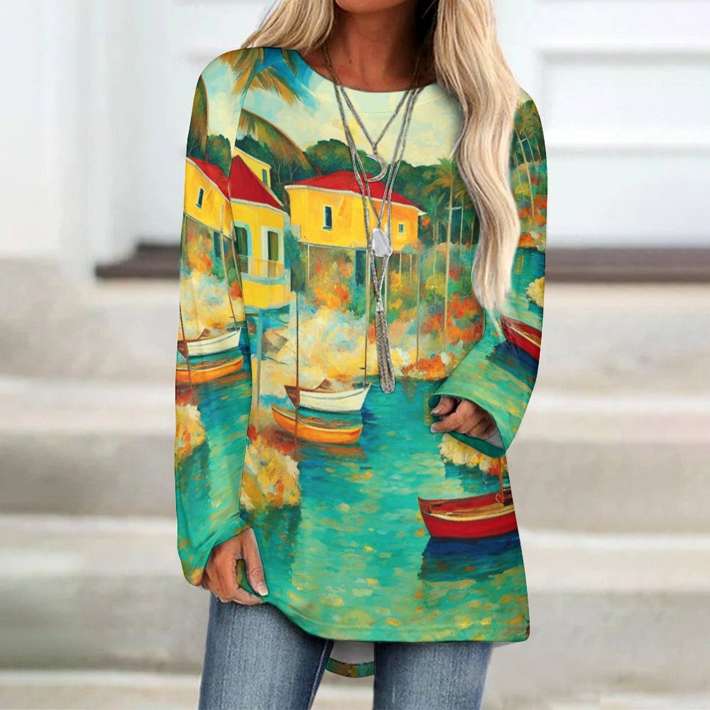 Abacos, Bahamas  Women's Long Sleeve U-Neck T-Shirt