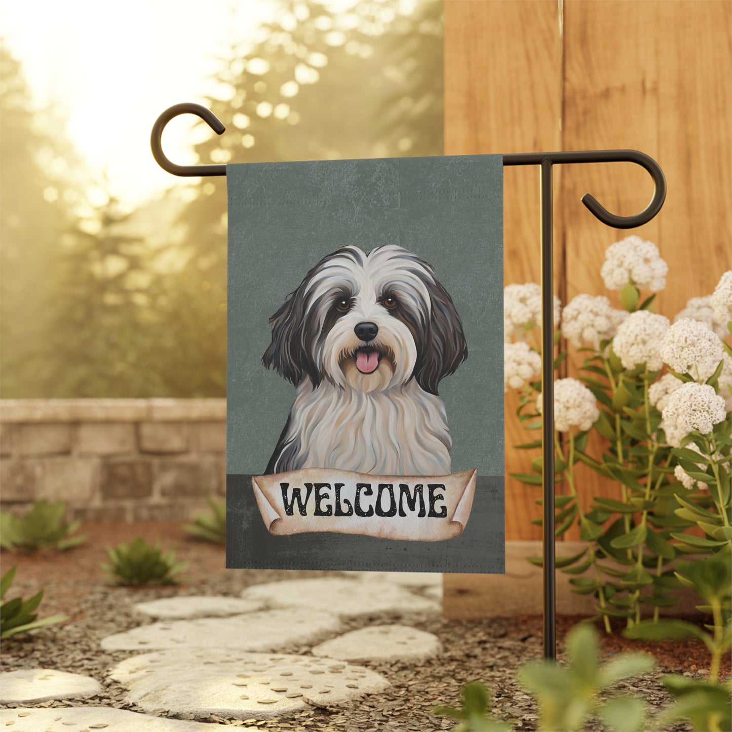 Havanese Welcome 2-Sided Garden & House Flag/Banner