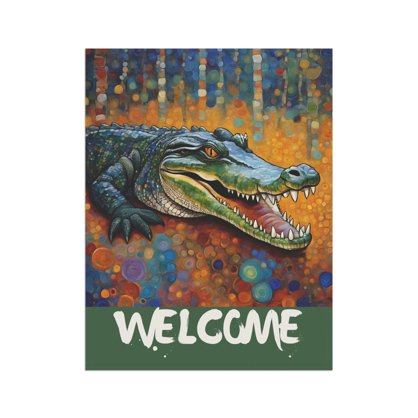 Alligator Welcome 2-Sided Garden & House Flag/Banner