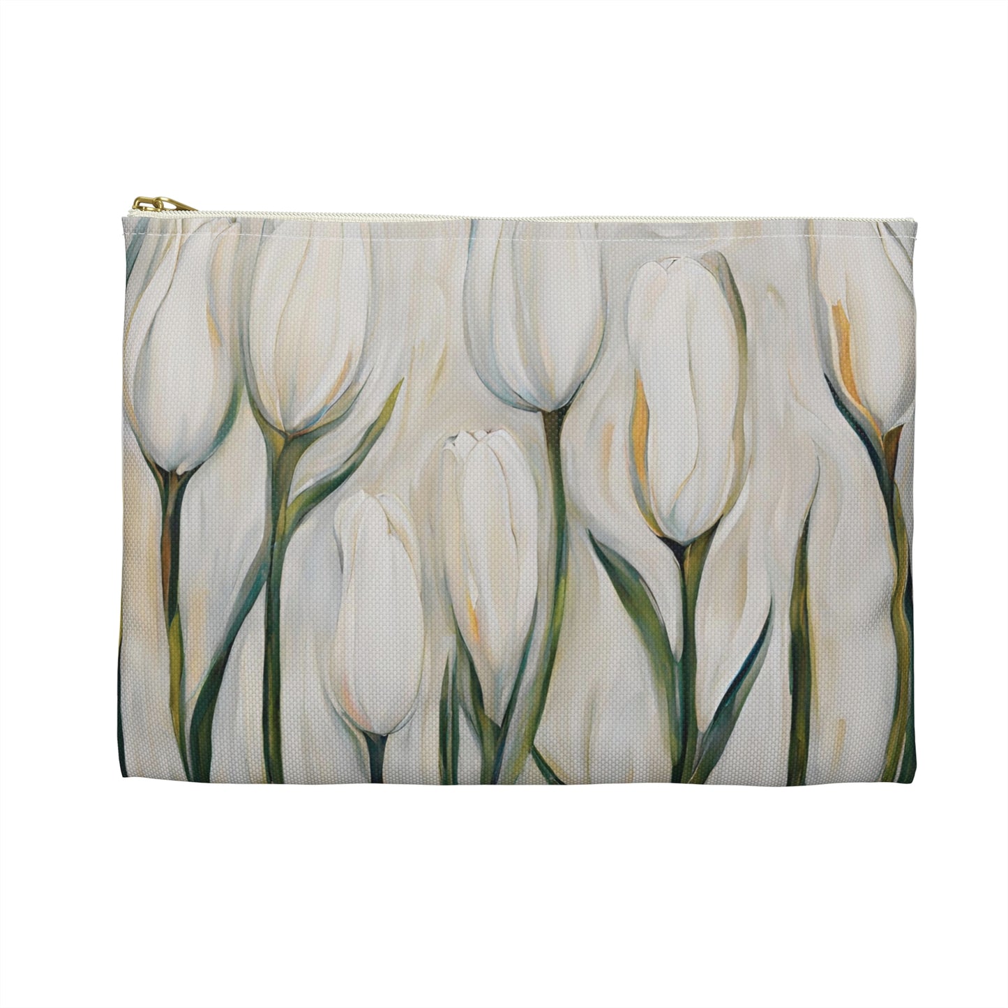 White Tulips Accessory Pouch