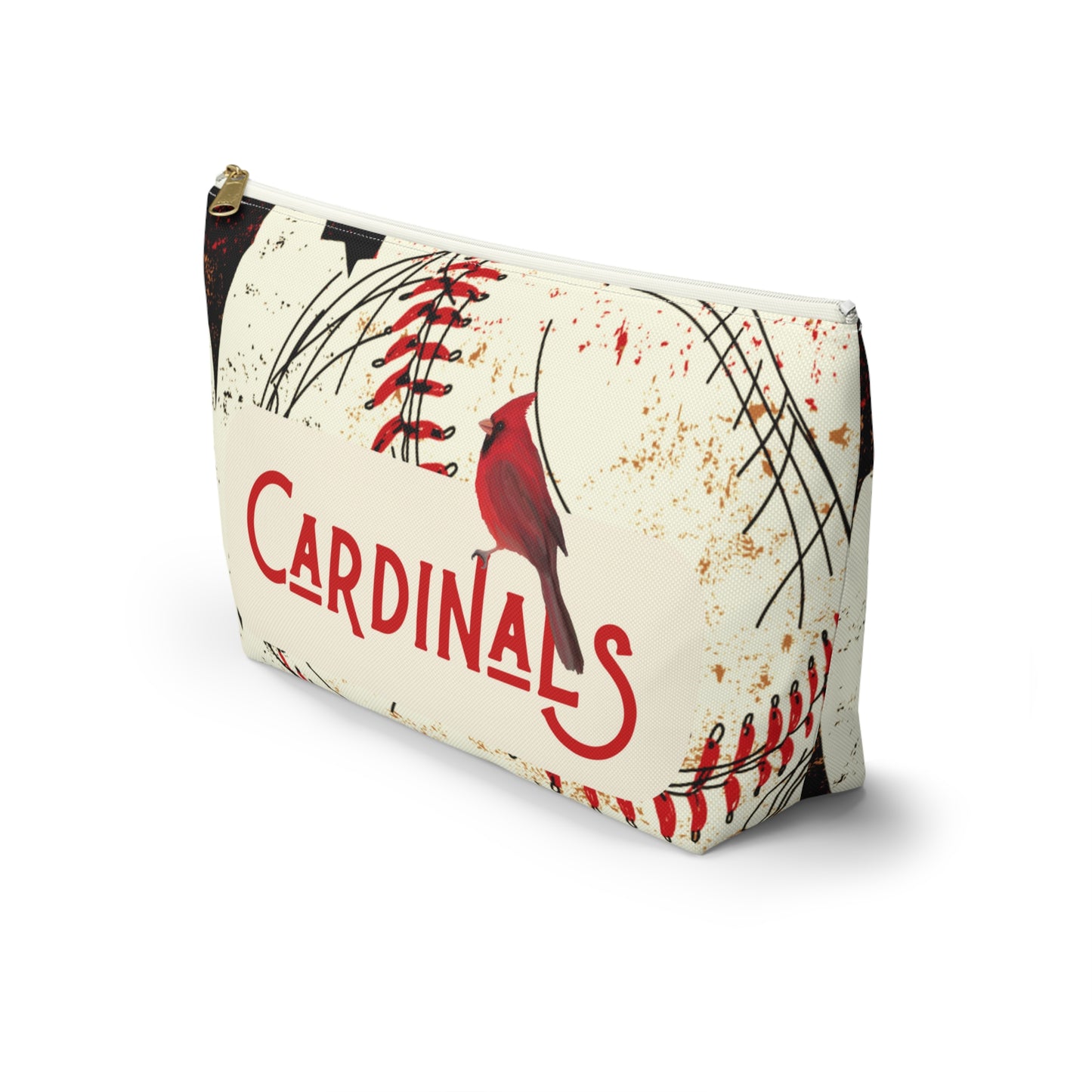 Cardinals Baseball Grunge Accessory Pouch w T-bottom