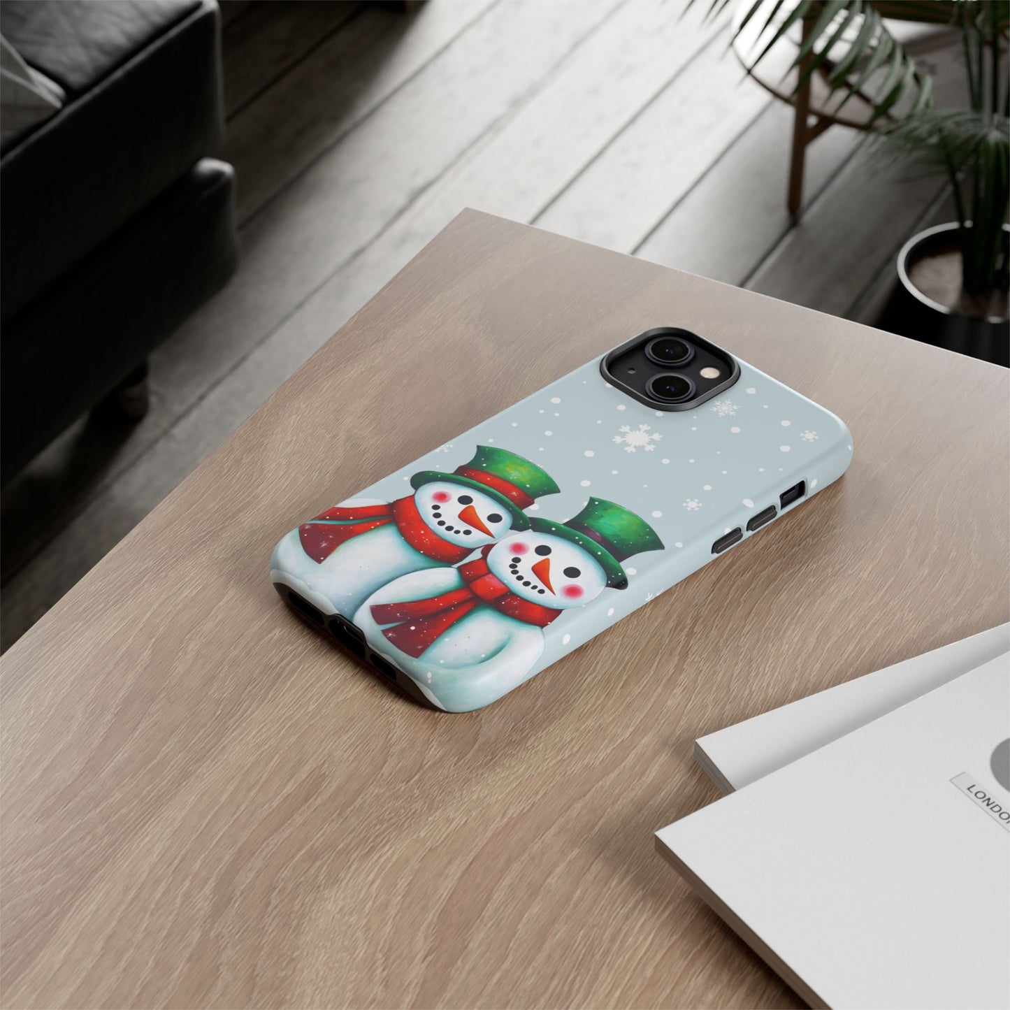 Snowman Couple iPhone Samsung Galaxy Google Pixel Tough Cases