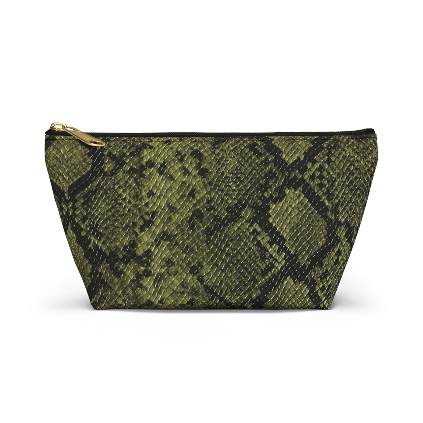 Faux Python in Green Accessory Pouch w T-bottom