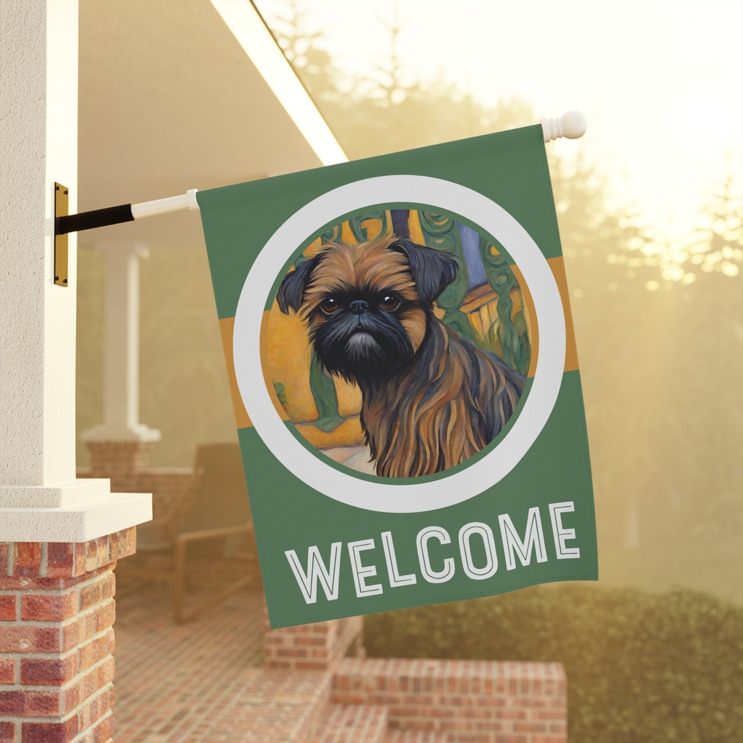 Brussels Griffon Welcome 2-Sided Garden & House Flag/Banner