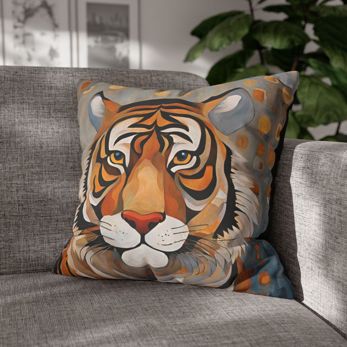 The Tiger Wildlife Square Poly Canvas Pillowcase