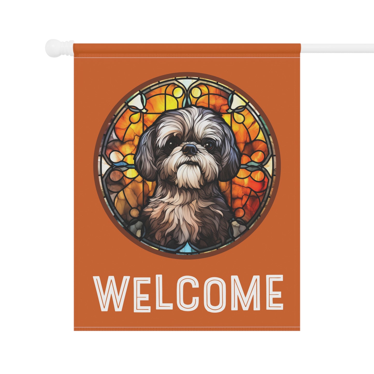 Lhasa Apso Welcome 2-Sided Garden & House Flag/Banner