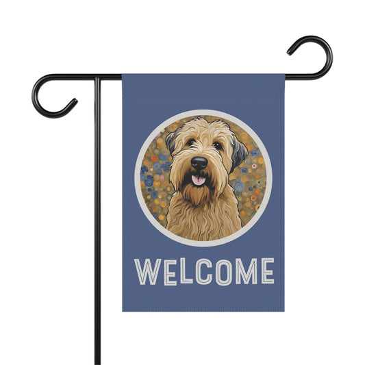 Wheaten Terrier Welcome 2-Sided Garden & House Flag/Banner