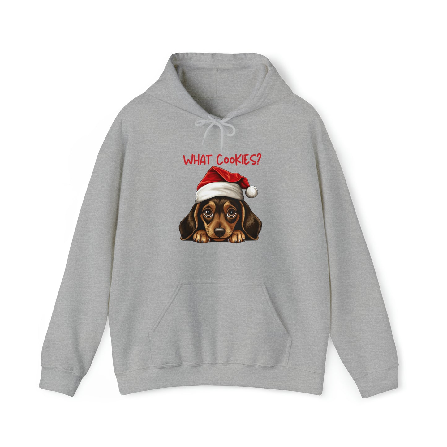 What Cookies? Dachshund in Santa Hat Unisex Heavy Blend™ Hooded Sweatshirt