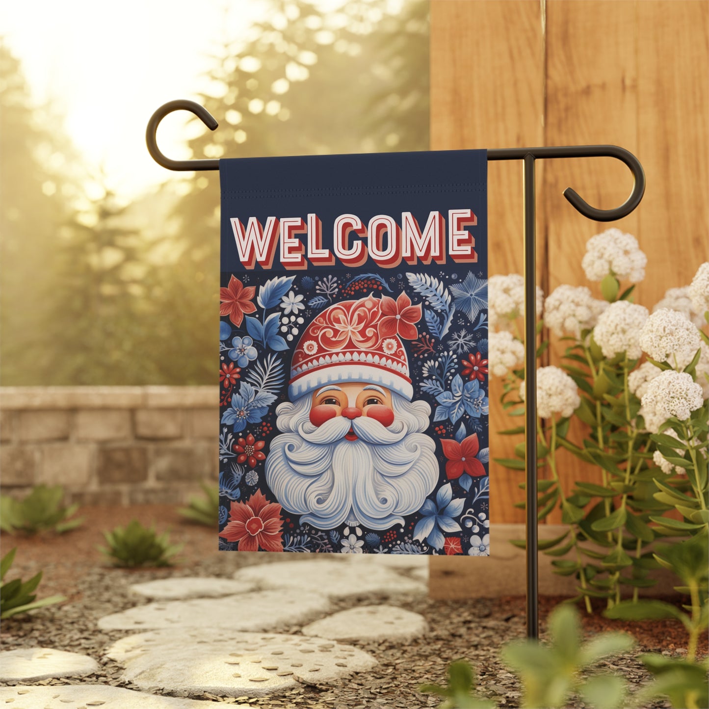 Nordic Santa Welcome 2-Sided  Garden & House Flag/Banner