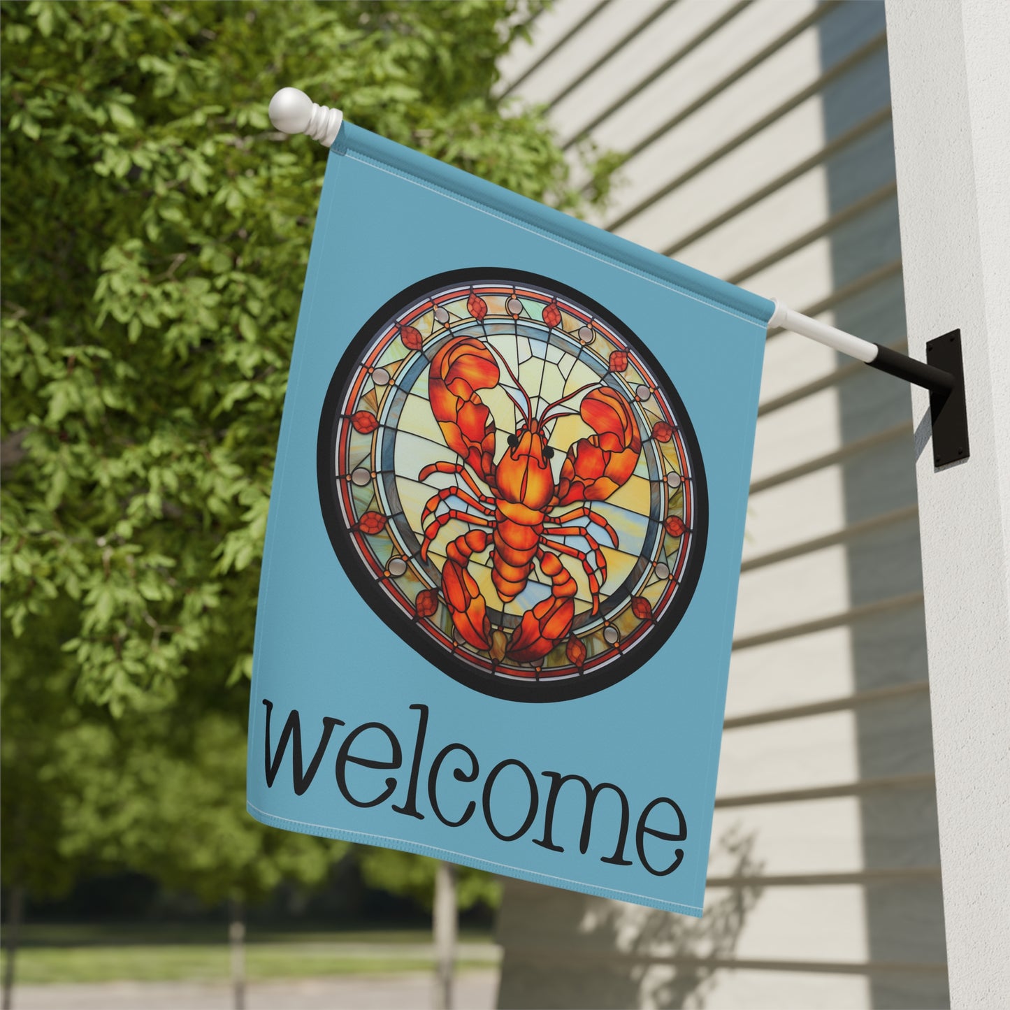 Lobster Welcome 2-Sided Garden & House Flag/Banner