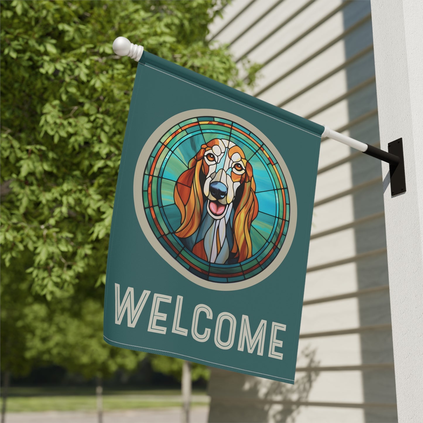 Saluki Welcome 2-Sided Garden & House Flag/Banner