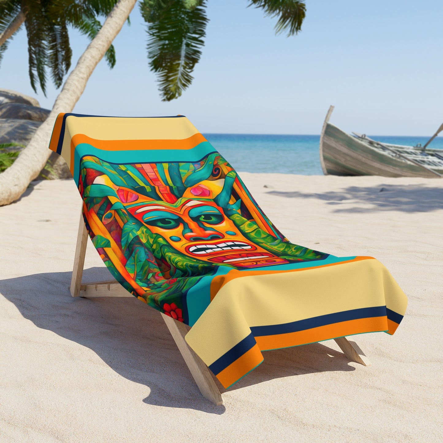 Tiki Joe Beach Towel