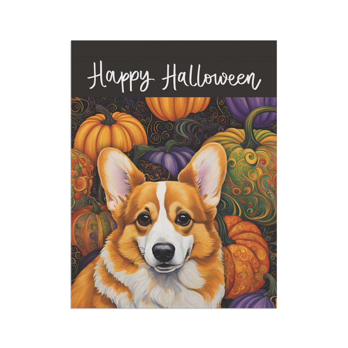 Corgi Happy Halloween 2-Sided Garden & House Flag/Banner