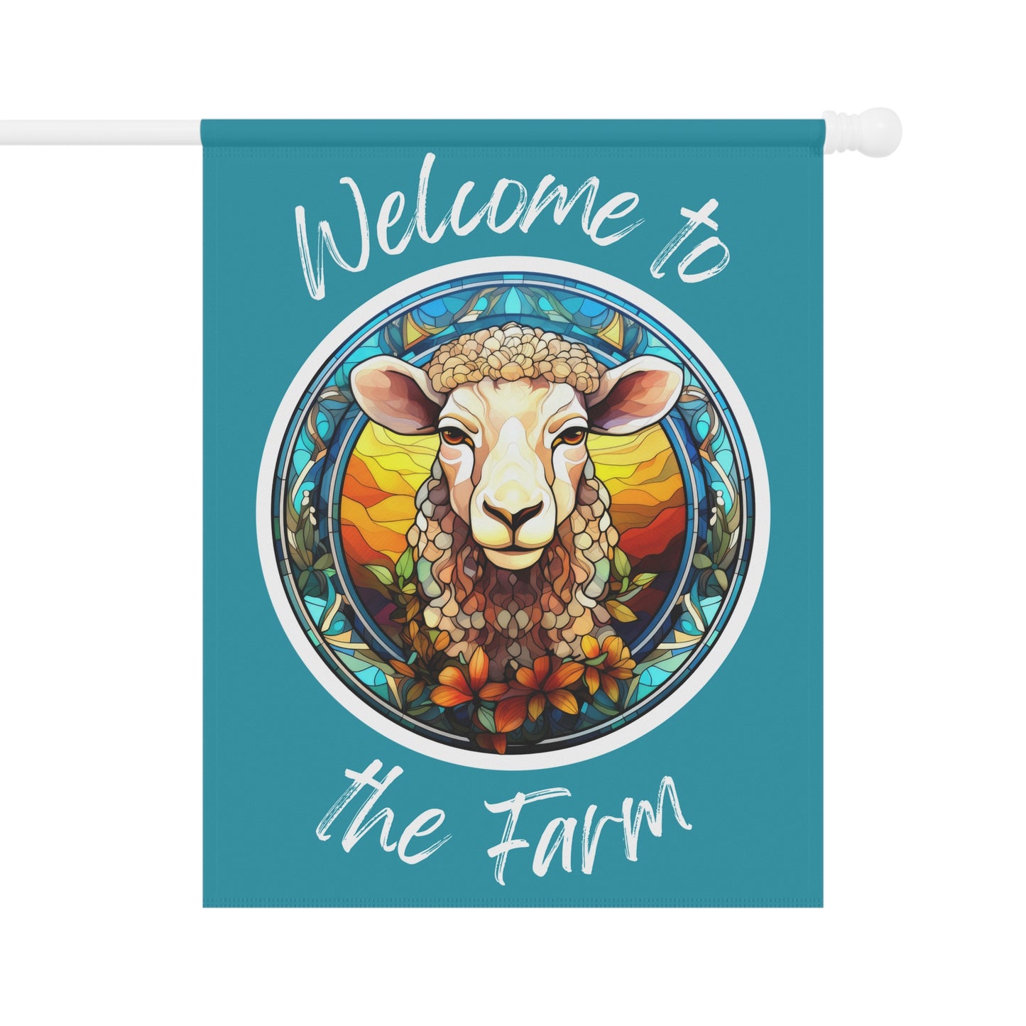 Welcome to the Farm Sheep 2-Sided Garden & House Flag/Banner