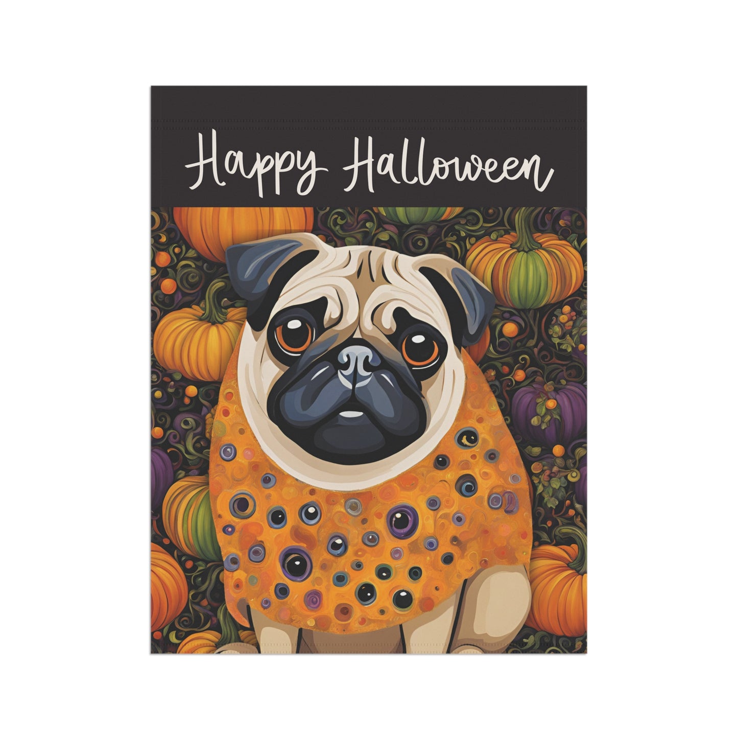 Pug Happy Halloween 2-Sided Garden & House Flag/Banner