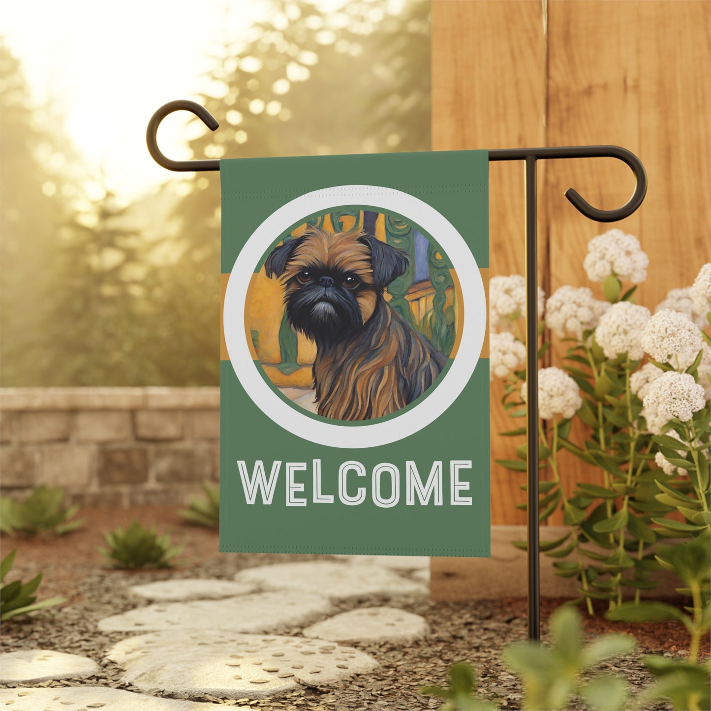 Brussels Griffon Welcome 2-Sided Garden & House Flag/Banner