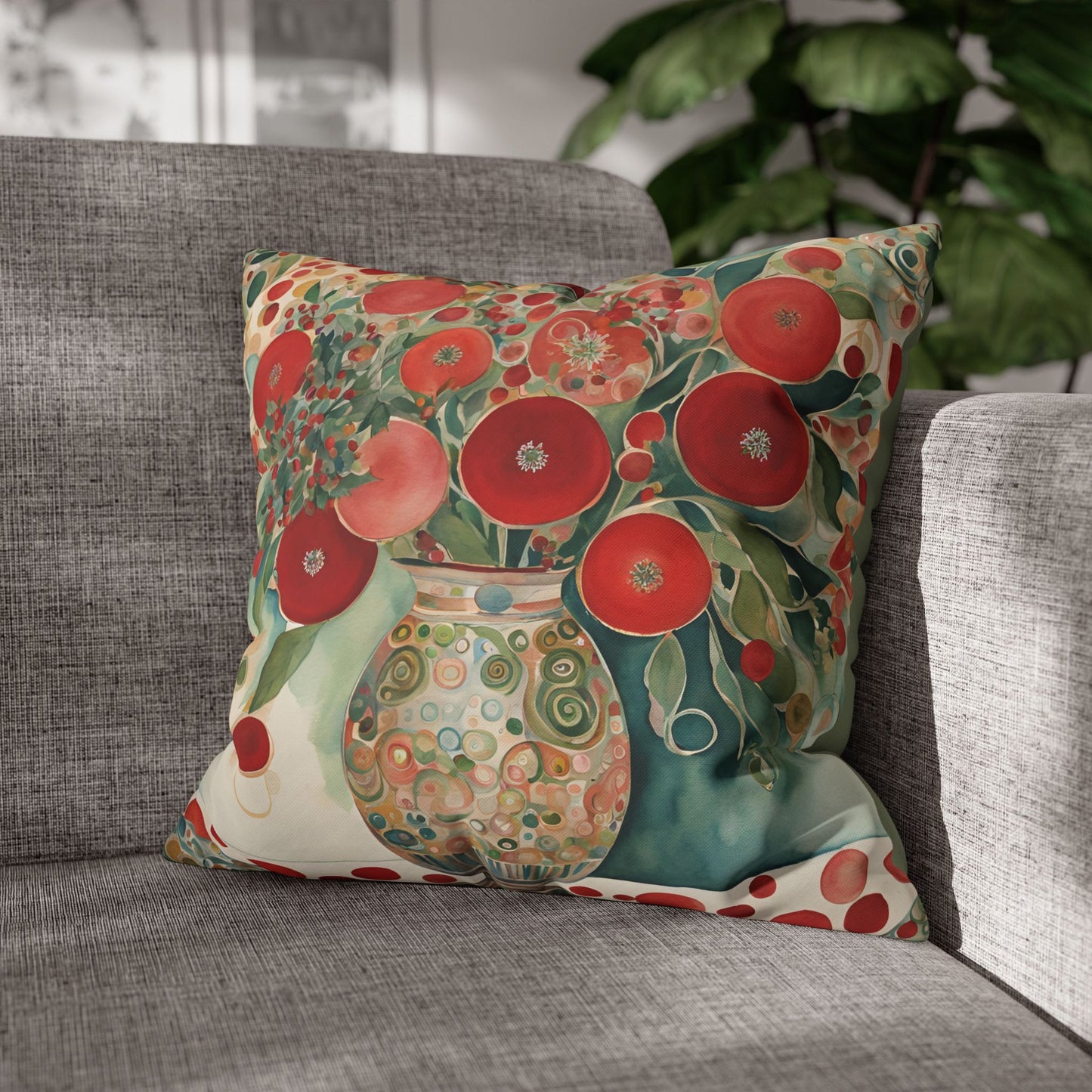 Chesney's Bouquet Square Poly Canvas Pillowcase