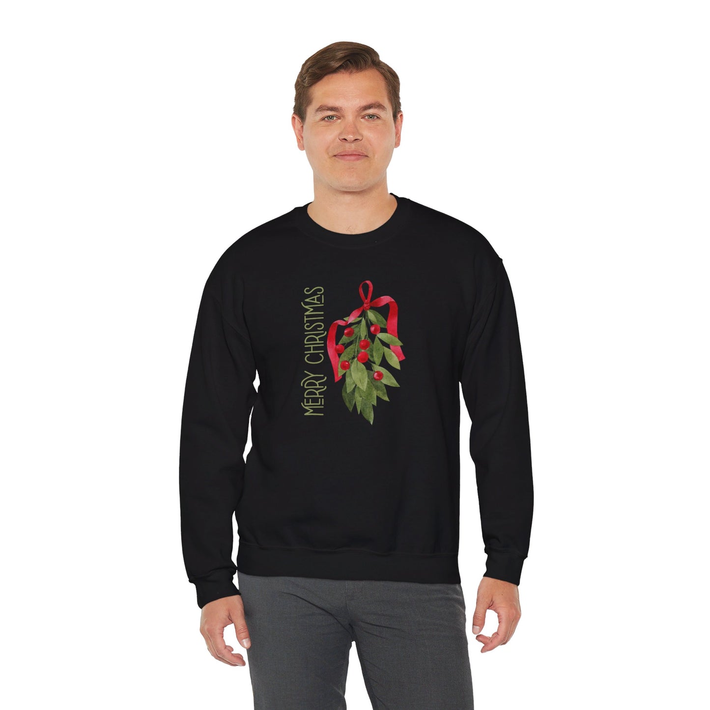 Merry Christmas Mistletoe Unisex Heavy Blend™ Crewneck Sweatshirt