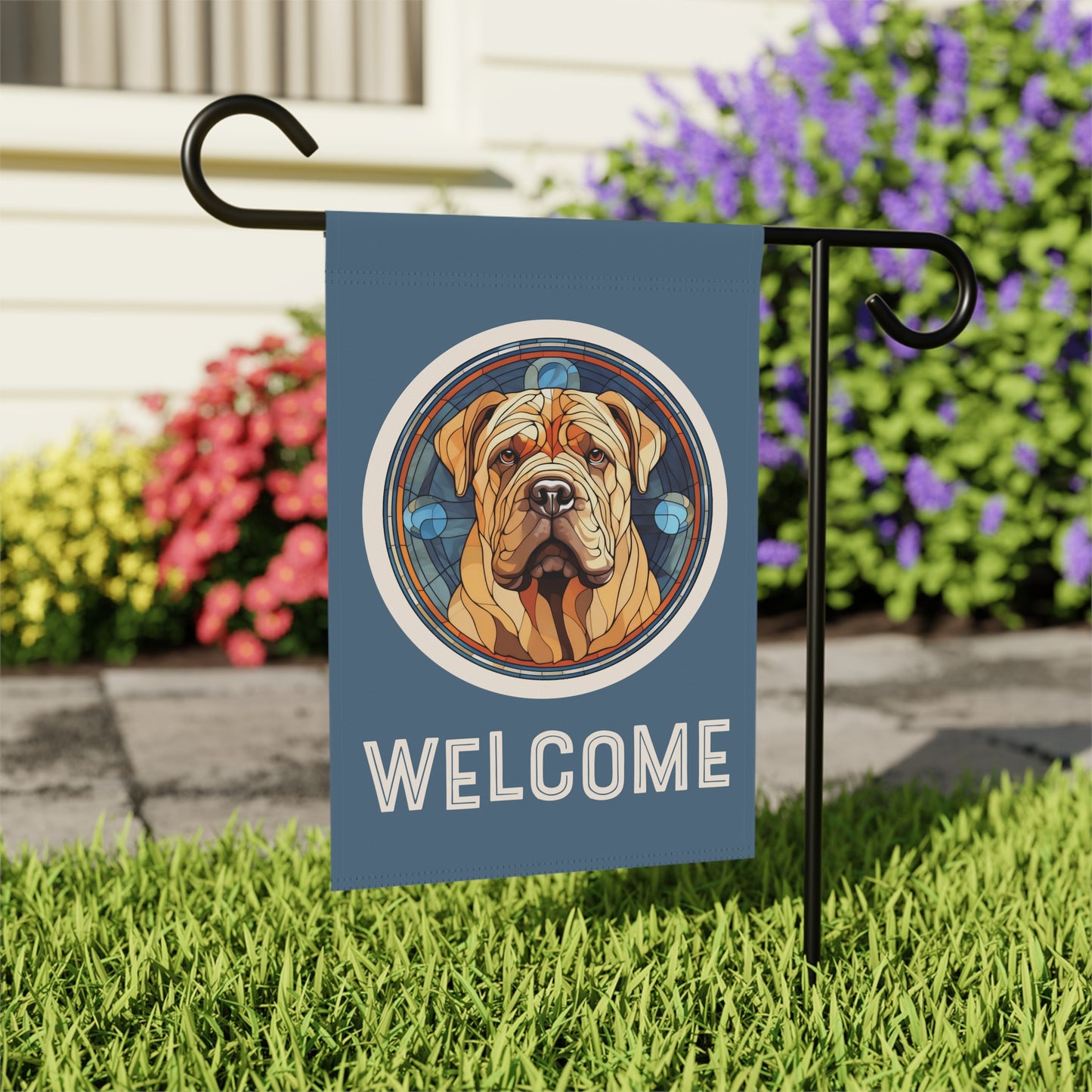 Shar Pei Welcome 2-Sided Garden & House Flag/Banner