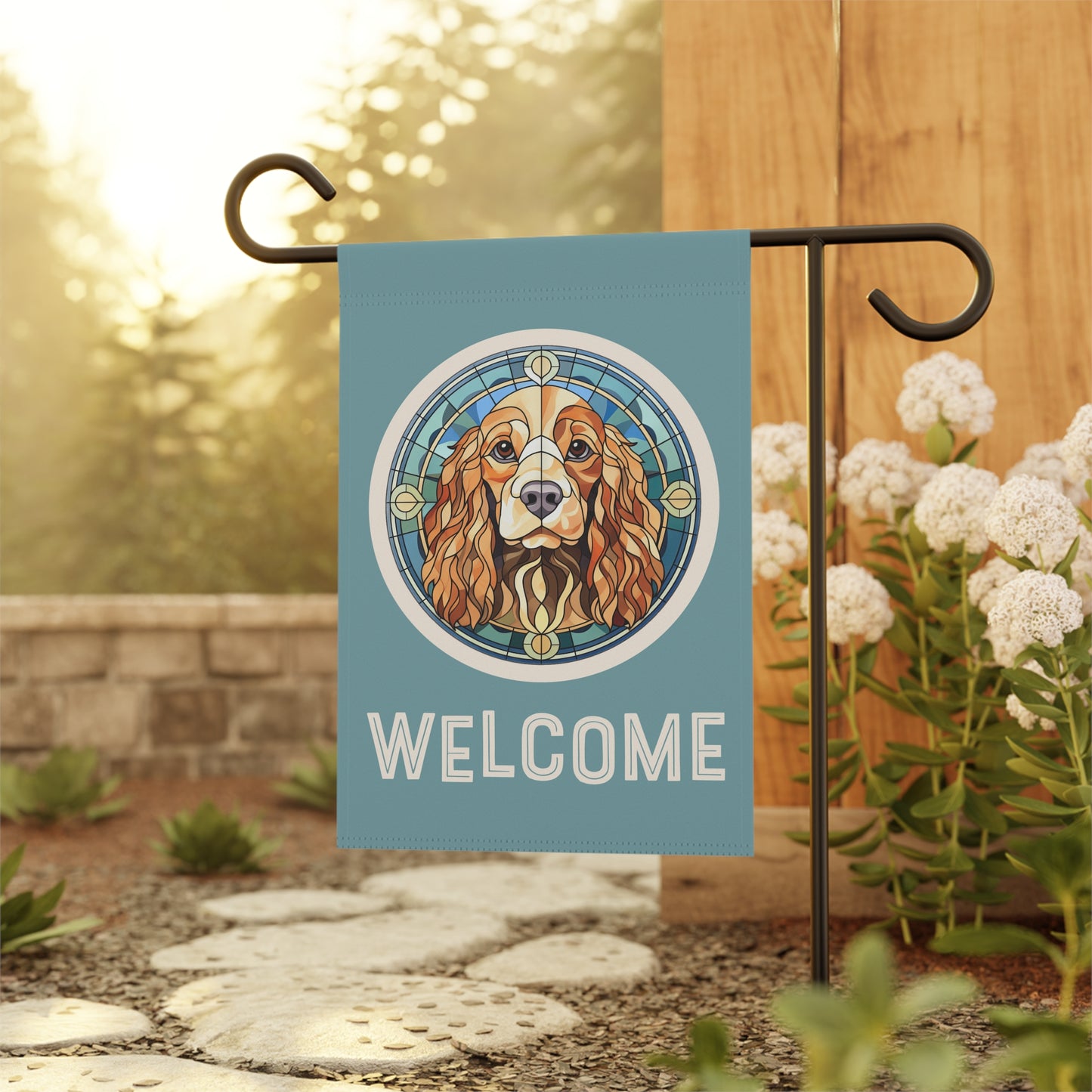 Cocker Spaniel Welcome 2-Sided Garden & House Flag/Banner