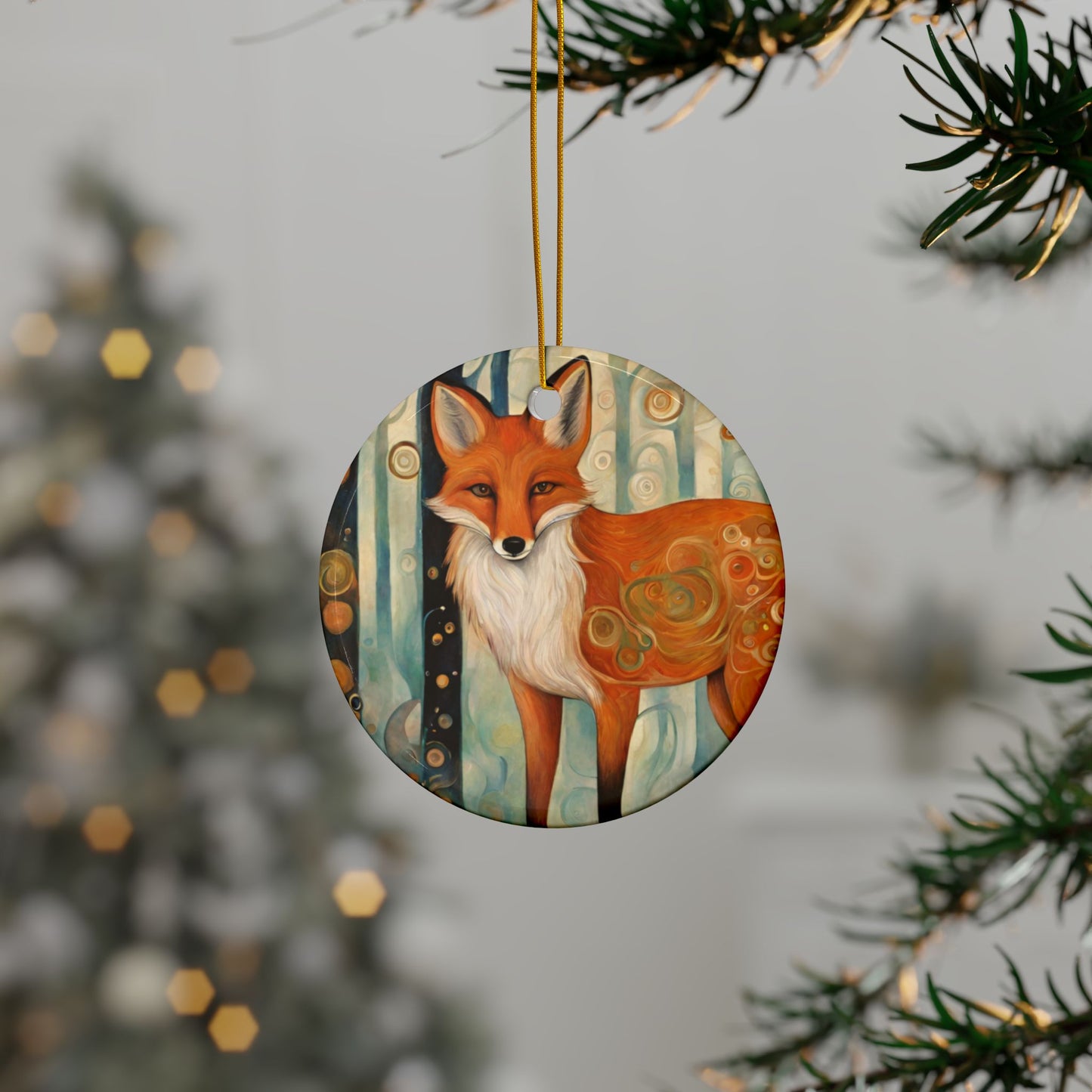 The Fox 3" Ceramic Ornaments, 2-Side Print, (1pc, 10pcs)