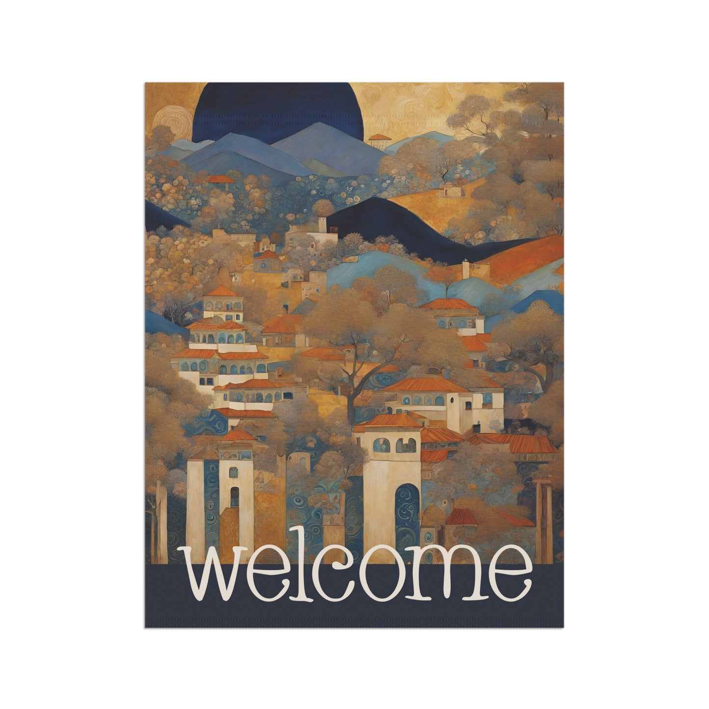 Moon Rising Welcome 2-Sided Garden & House Flag/Banner