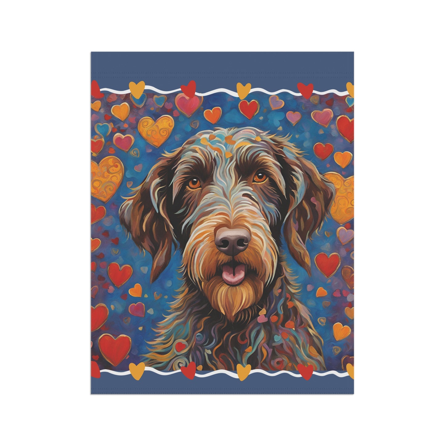 German Wirehaired Pointer Valentine 2-Sided Garden & House Flag/Banner
