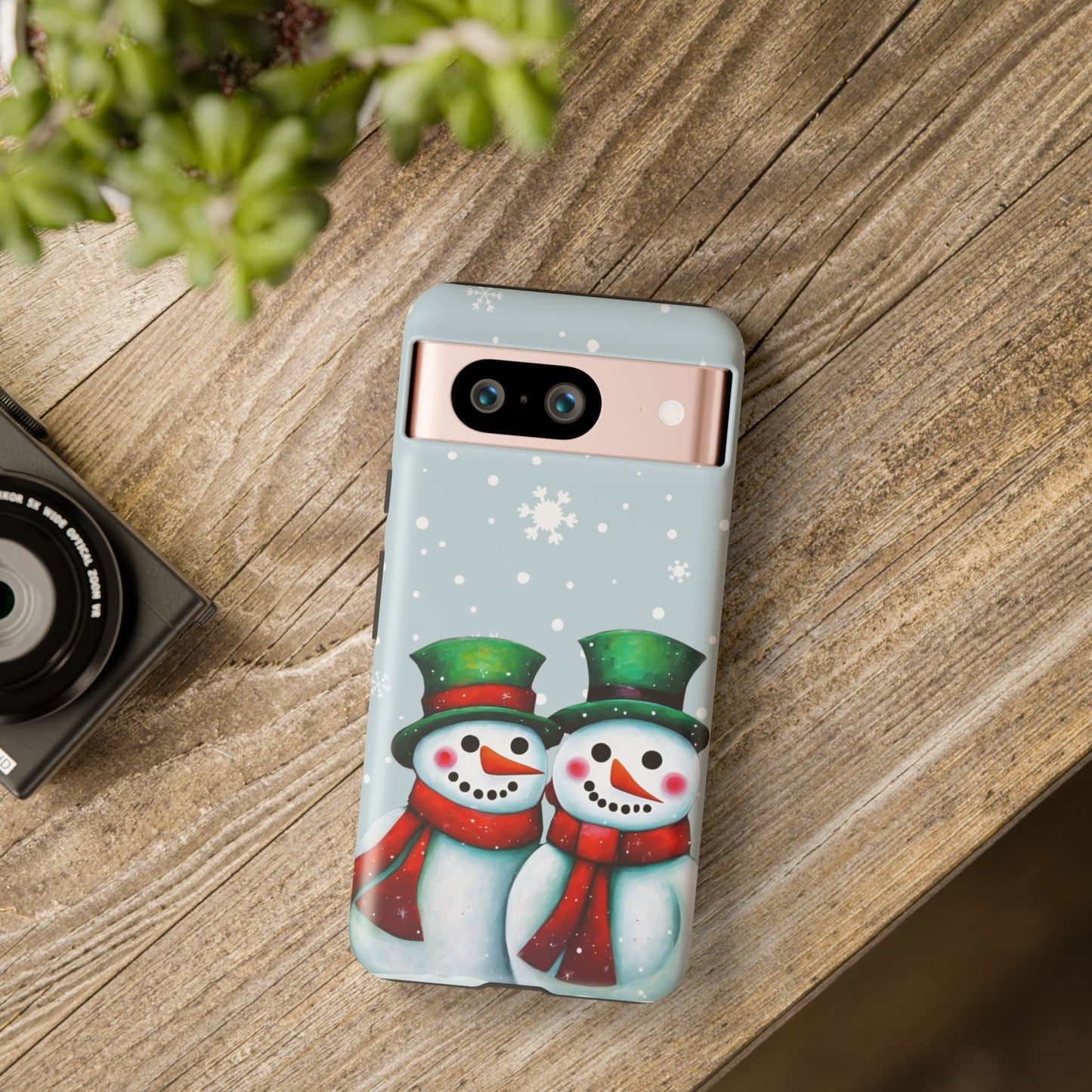 Snowman Couple iPhone Samsung Galaxy Google Pixel Tough Cases