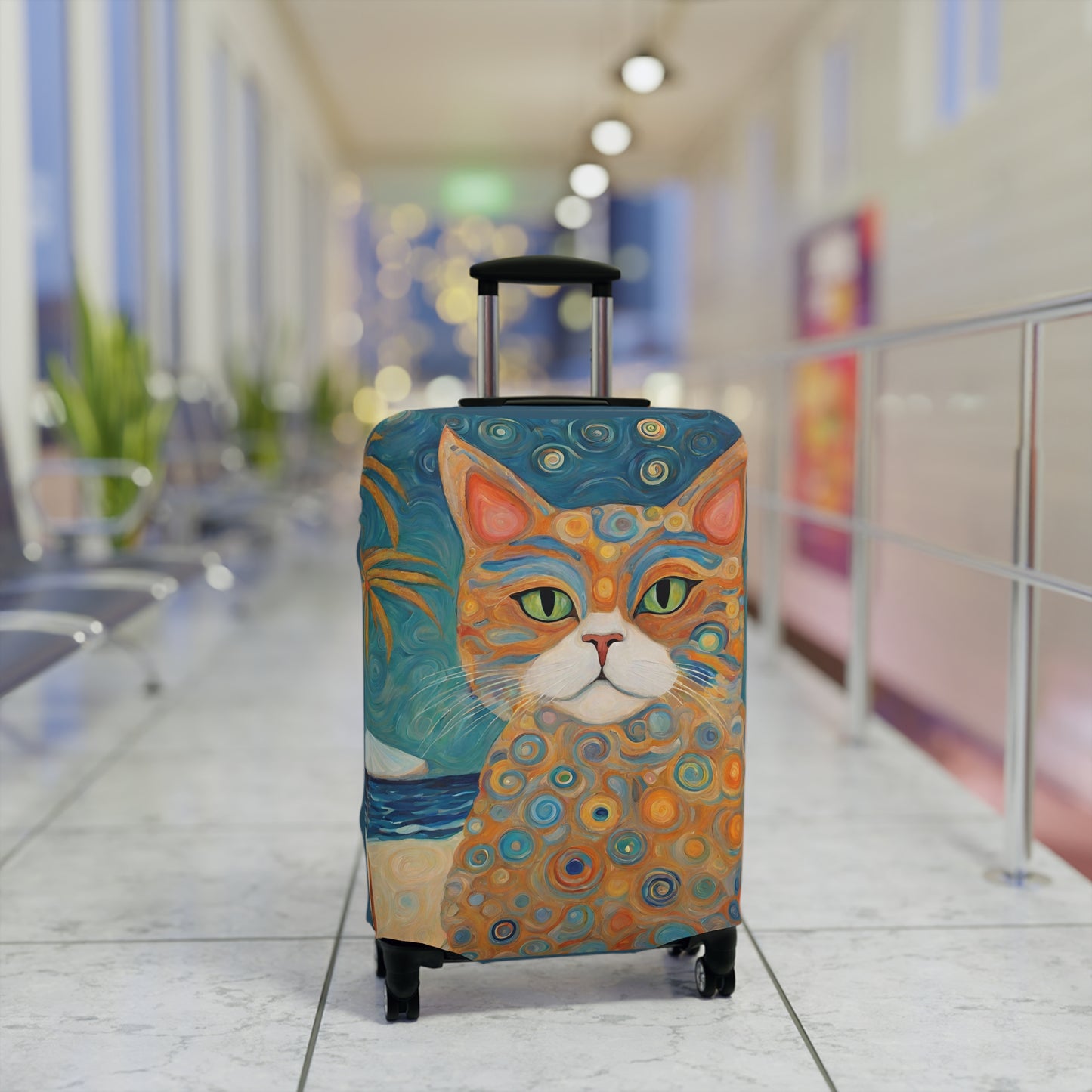 Beach Travel Cat Luggage Cover