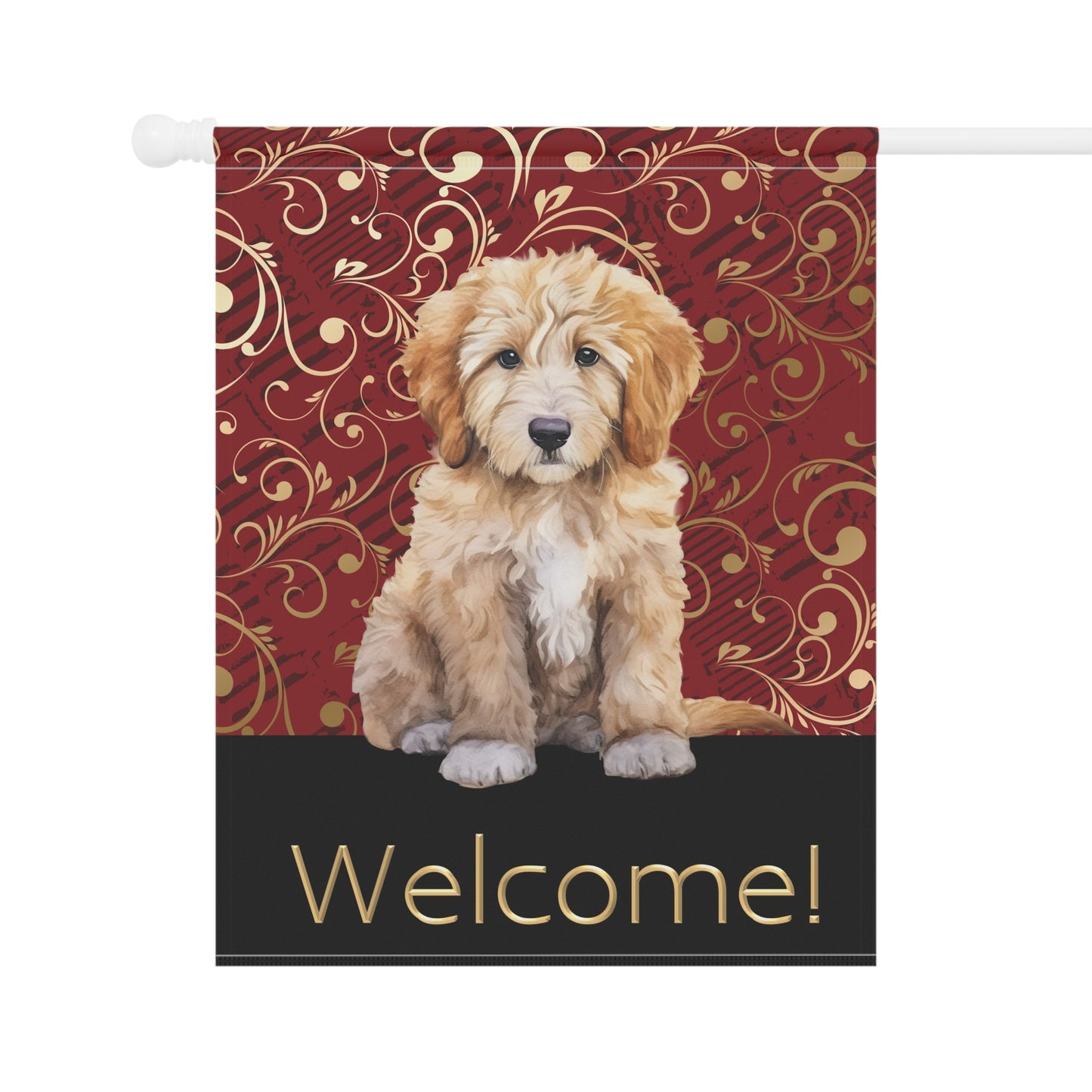 Goldendoodle Welcome 2-Sided Garden & House Flag/Banner