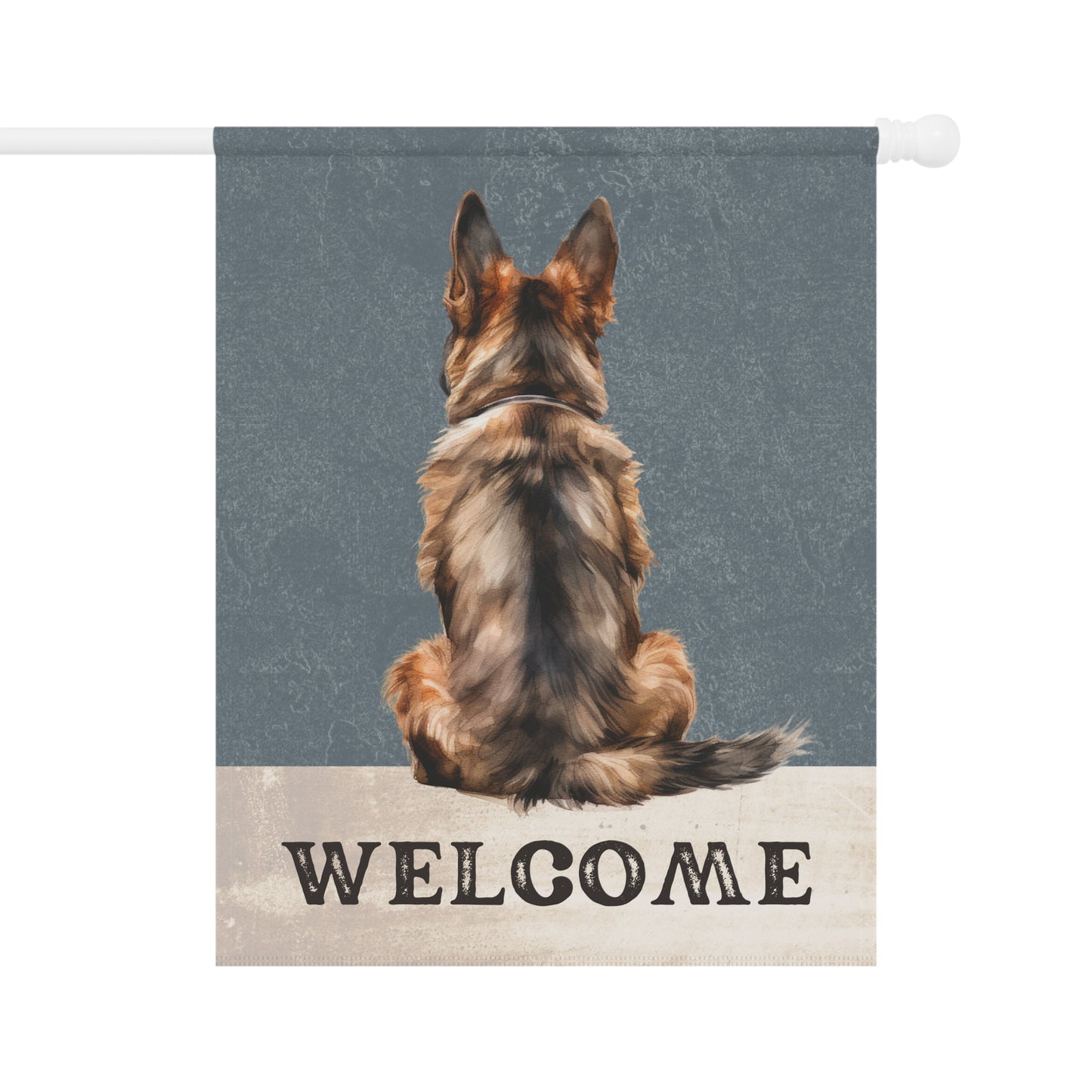 German Shepherd Welcome 2-Sided Garden & House Flag/Banner