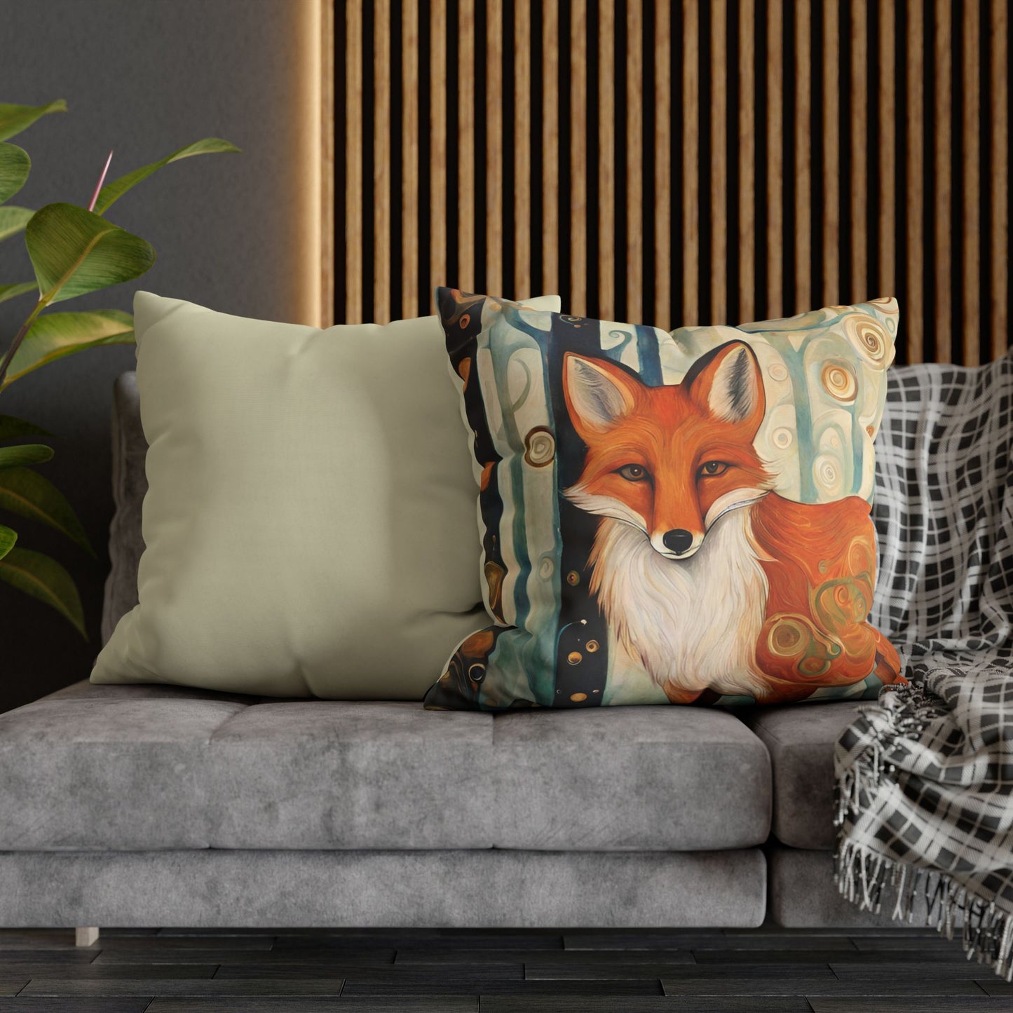 The Fox Square Poly Canvas Pillowcase