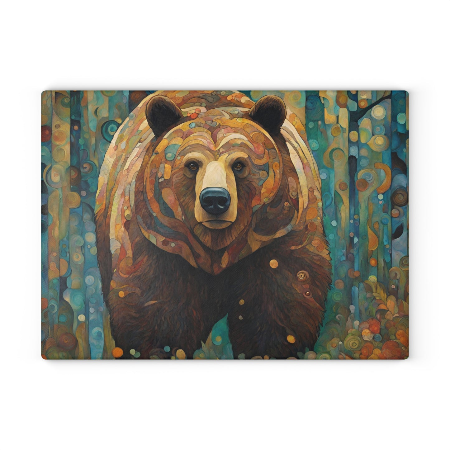 Mountain Forest Grizzly Tempered Glass Cutting Board