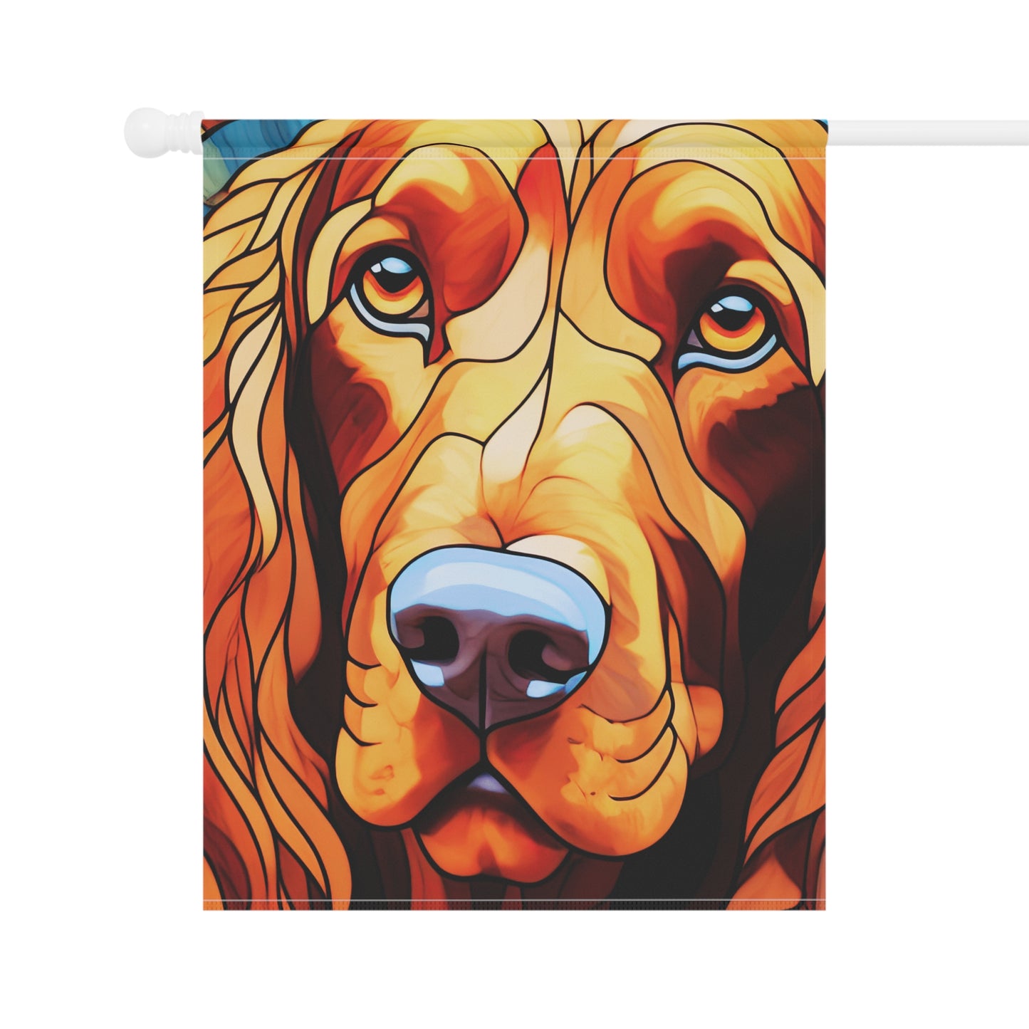 Irish Setter Face Stained Glass Look 2-Sided Garden & House Flag/Banner