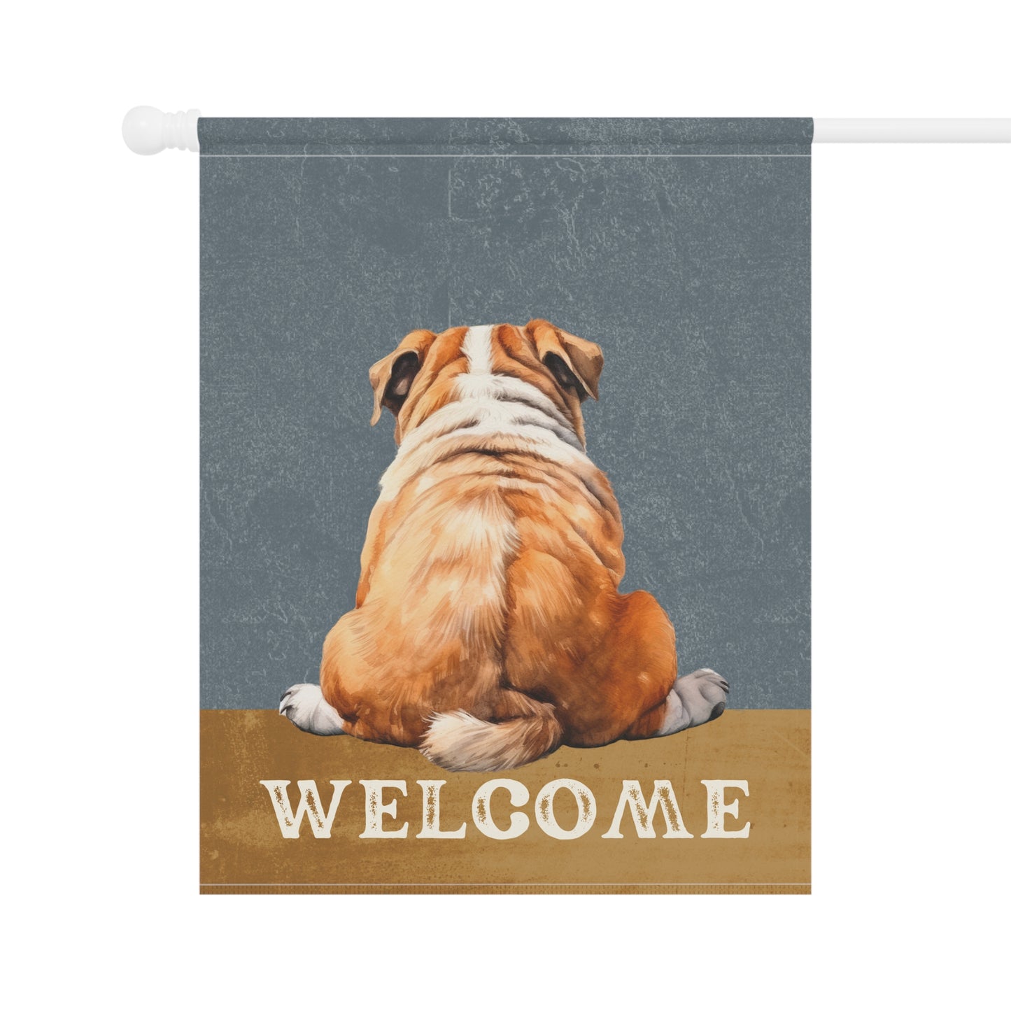 English Bulldog Welcome 2-Sided Garden & House Flag/Banner