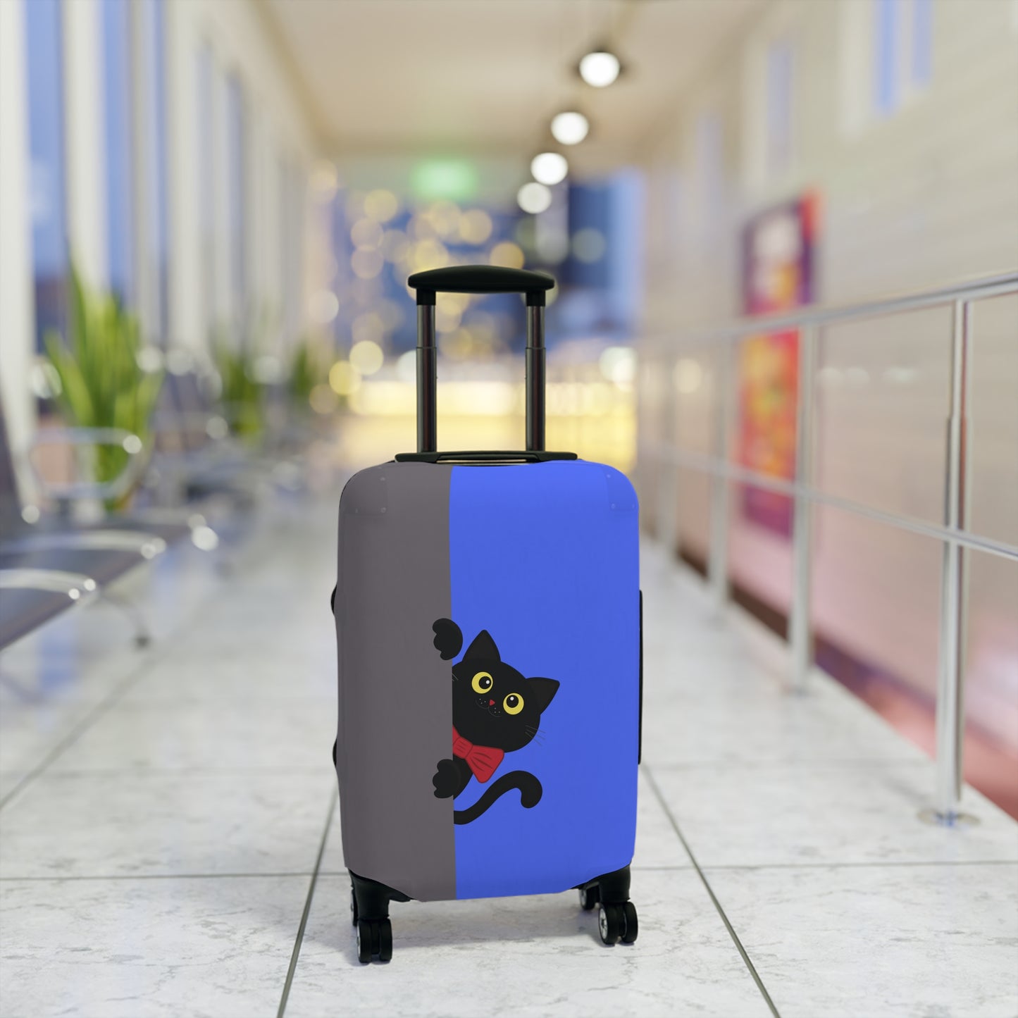 Black Cat in Red Bow Tie Luggage Cover