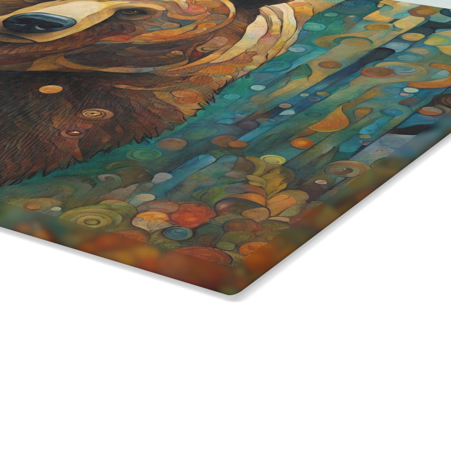 Mountain Forest Grizzly Tempered Glass Cutting Board