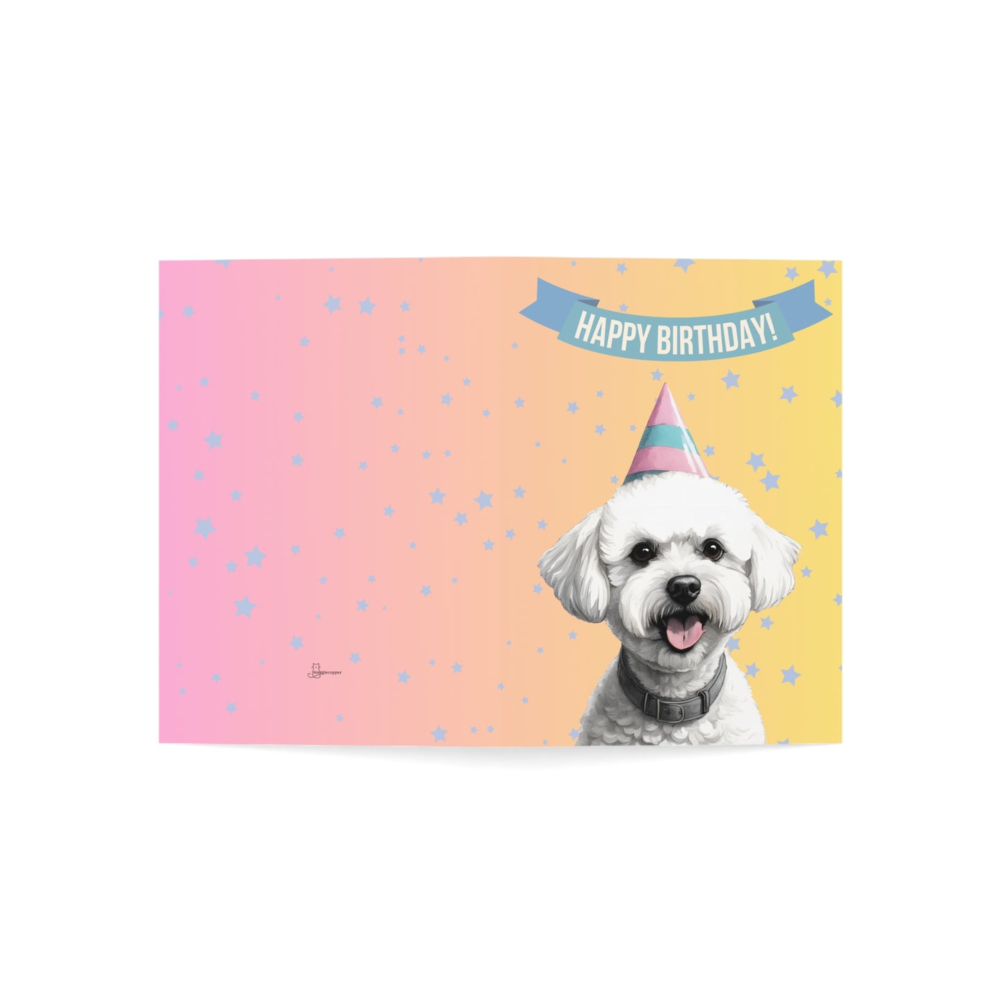 Bichon Frise Happy Birthday 5 x 7 Greeting Cards (10 Pack)