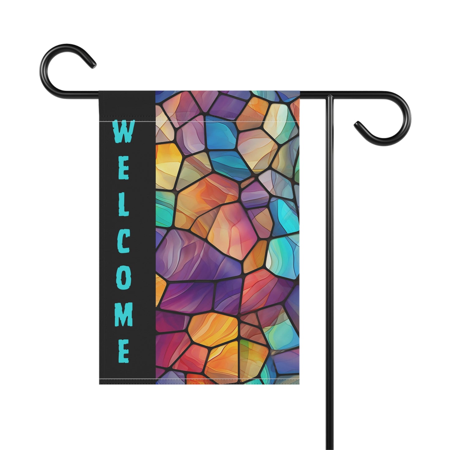 Stained Glass Welcome 2-Sided Garden Banner