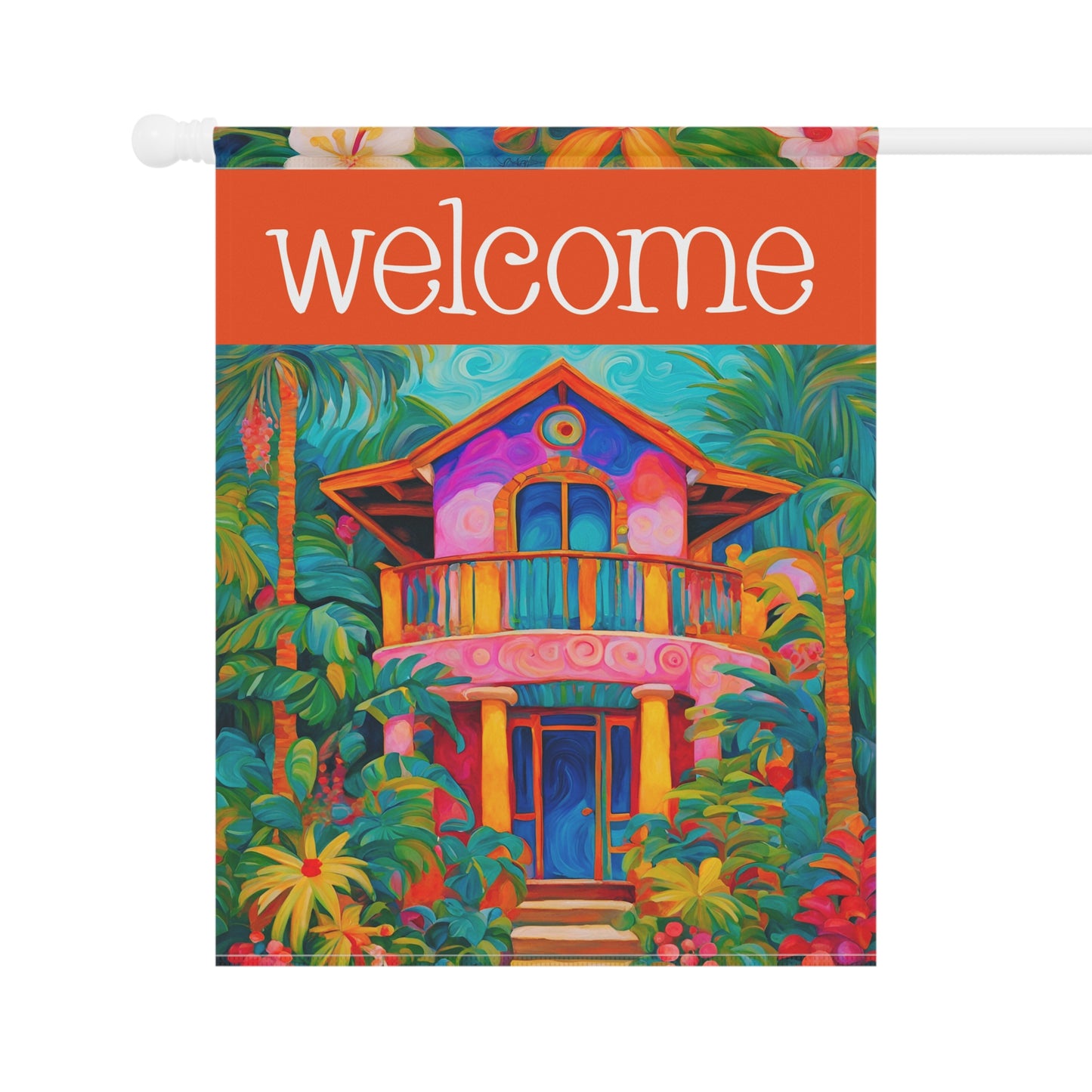 Beach House Welcome 2-Sided Garden & House Flag/Banner