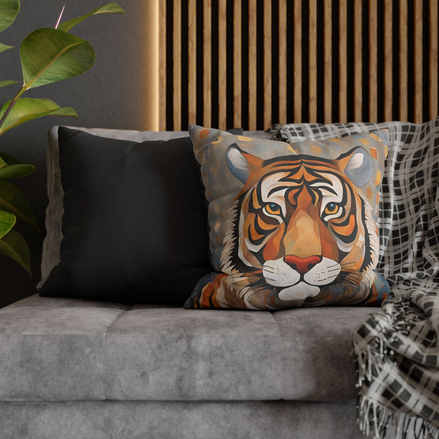 The Tiger Wildlife Square Poly Canvas Pillowcase