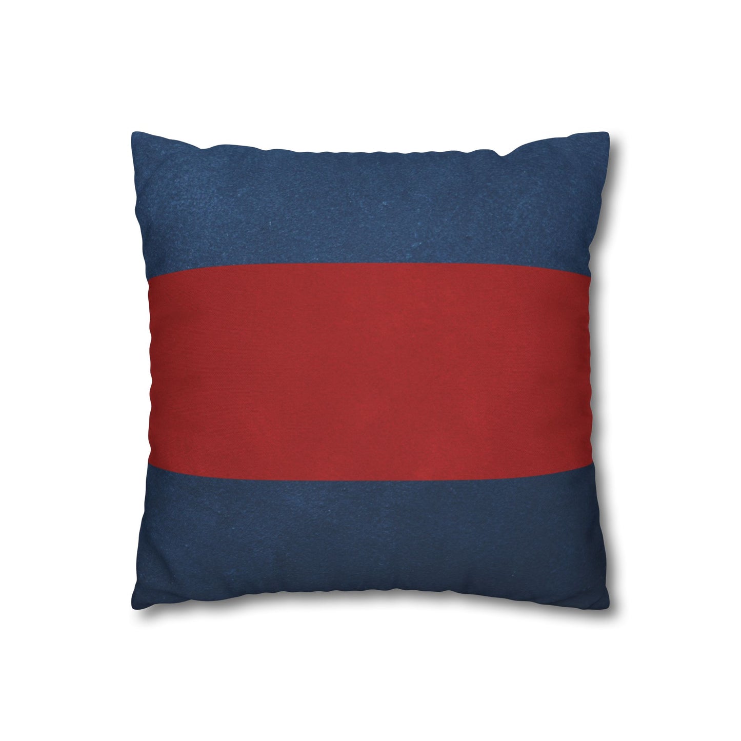 Merry Christmas Red & Navy Square Poly Canvas Pillowcase