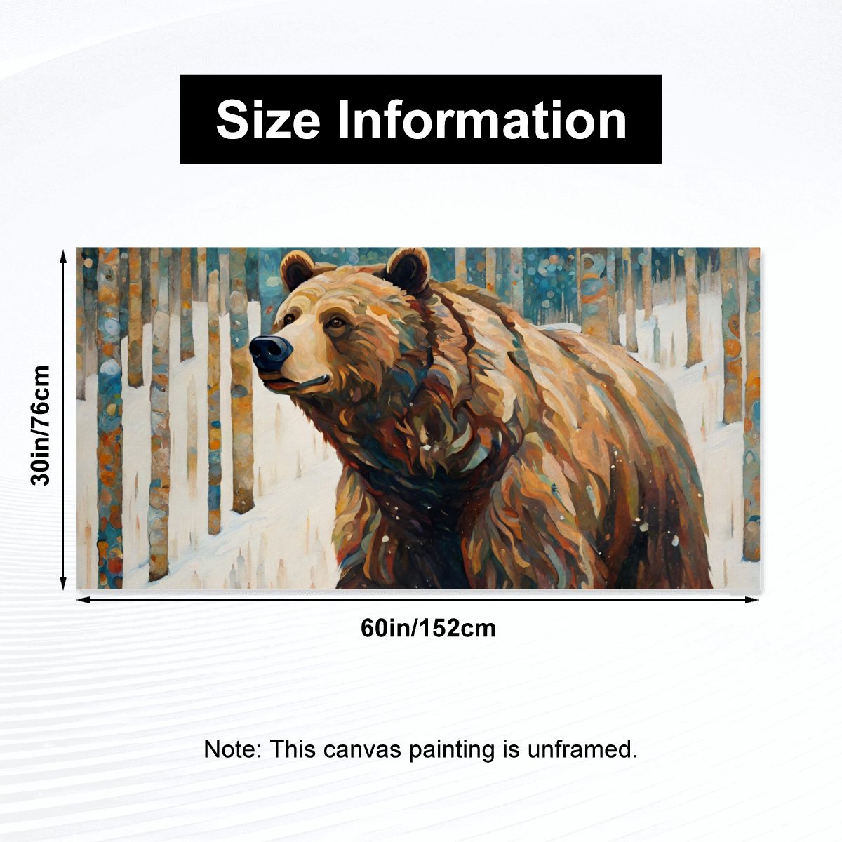 60" x 30" Printed Canvas Fabric Wall Art - No Frame (Made in USA)