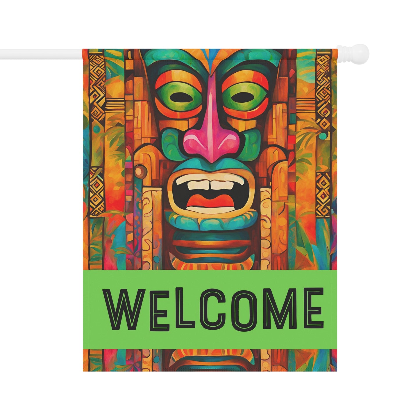 Tiki Jive Welcome 2-Sided Garden & House Flag/Banner